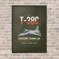Thumbnail for T-38C Talon vertical canvas print - framed - green army background