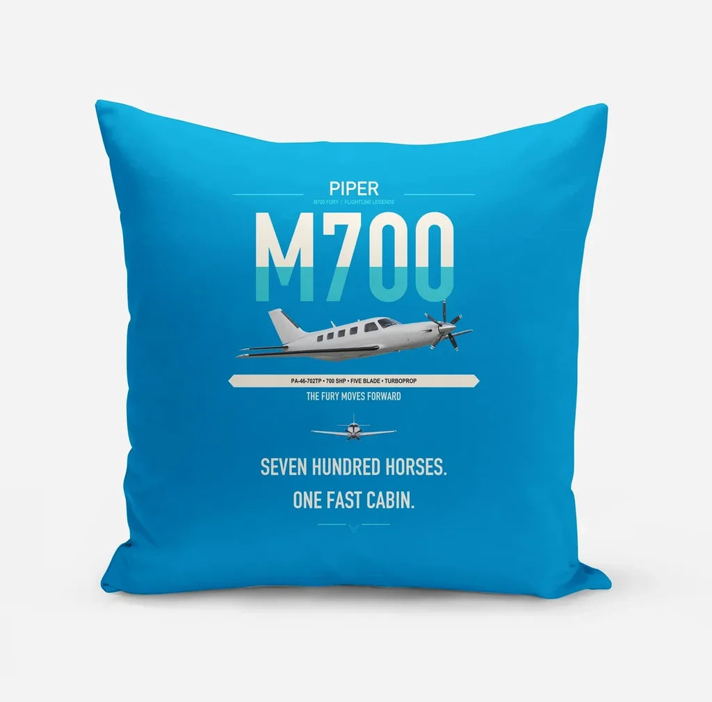 Piper M700 Fury design on turquoise pillow