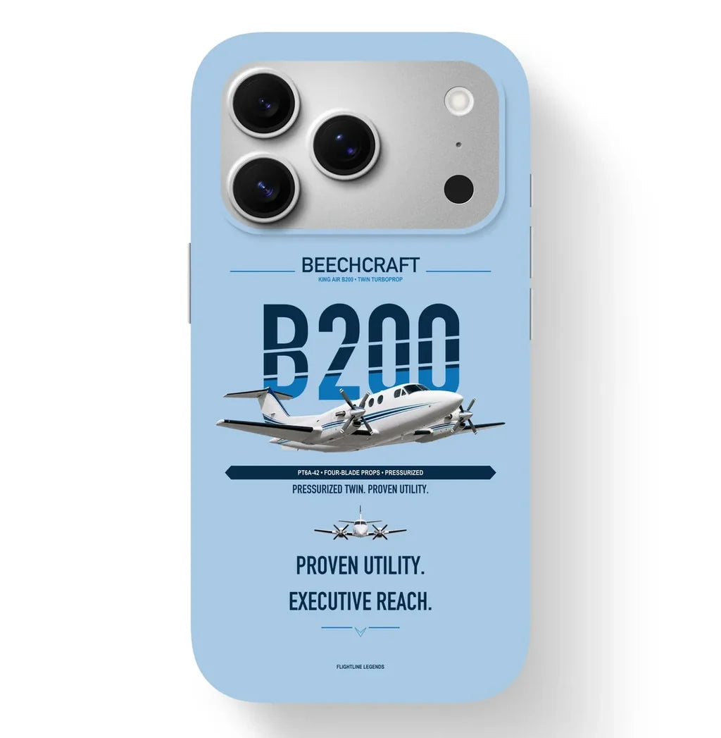 King Air B200 Case design on light blue iphone case