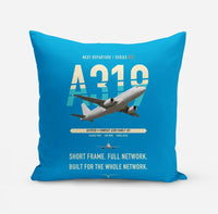 Thumbnail for Airbus A319ceo design on turquoise pillow