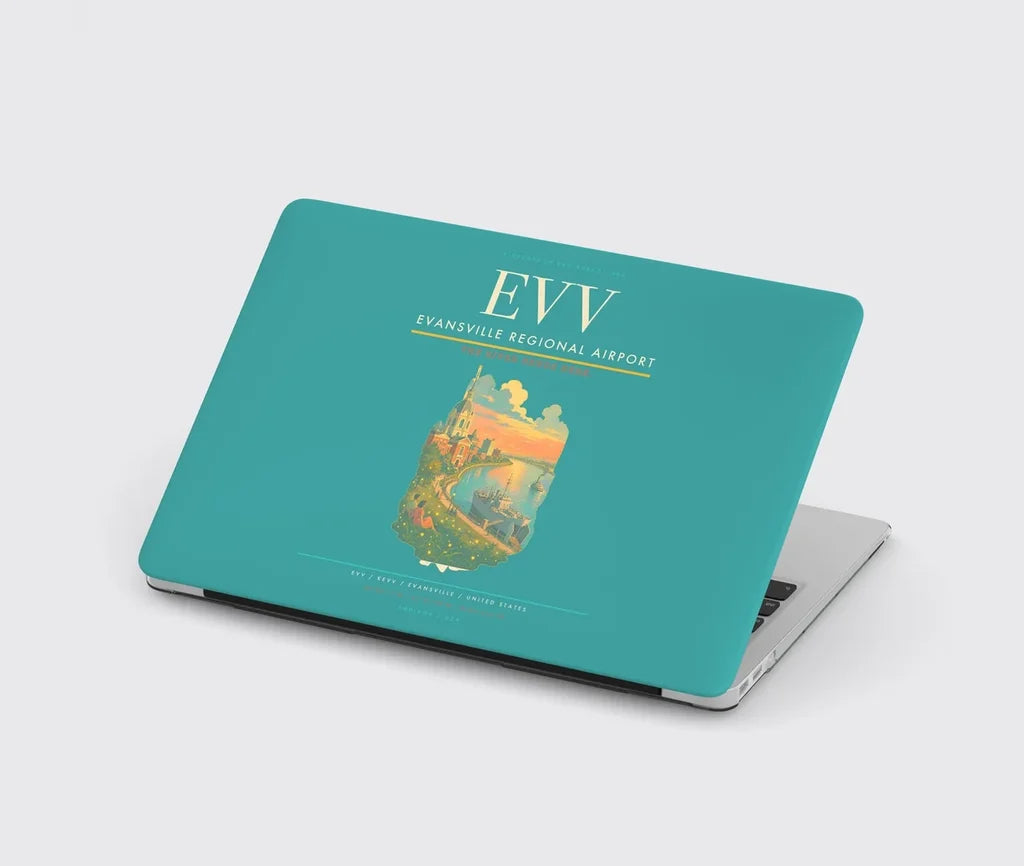 Evansville Regional Airport (EVV) design on turquoise MacBook case