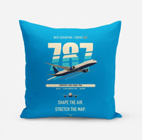 Thumbnail for Boeing 787-9 Dreamliner design on turquoise pillow