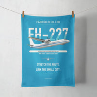 Thumbnail for Fairchild Hiller FH-227B design on turquoise towel