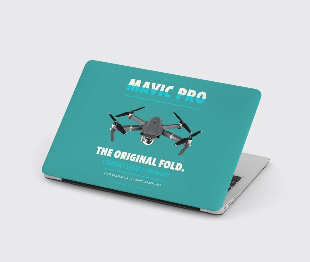 DJI Mavic Pro design on turquoise MacBook case