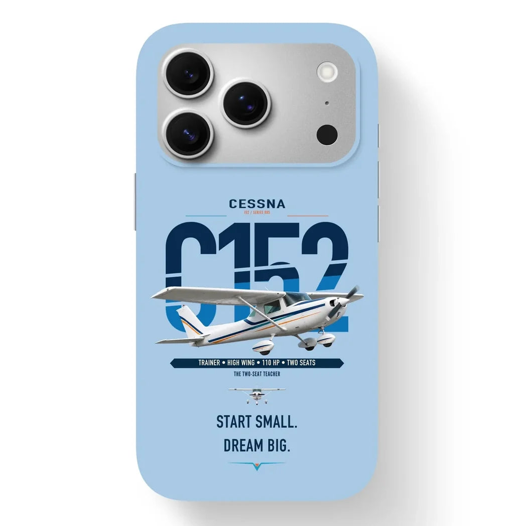 Cessna 152 design on light blue magsafe iphone case, for iPhone 17 Pro