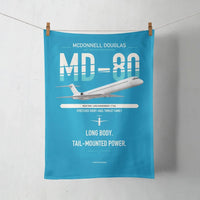 Thumbnail for McDonnell Douglas MD-80 design on turquoise towel