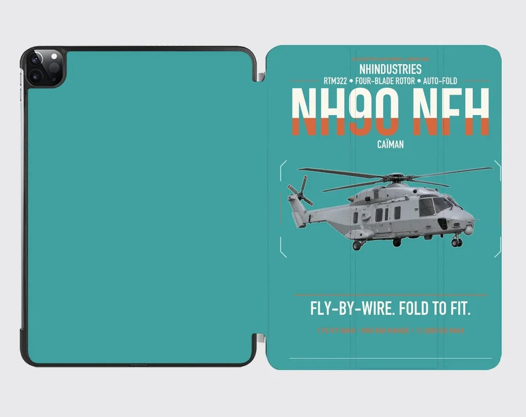 NHIndustries NH90 NFH Caïman design on turquoise ipad tablet case
