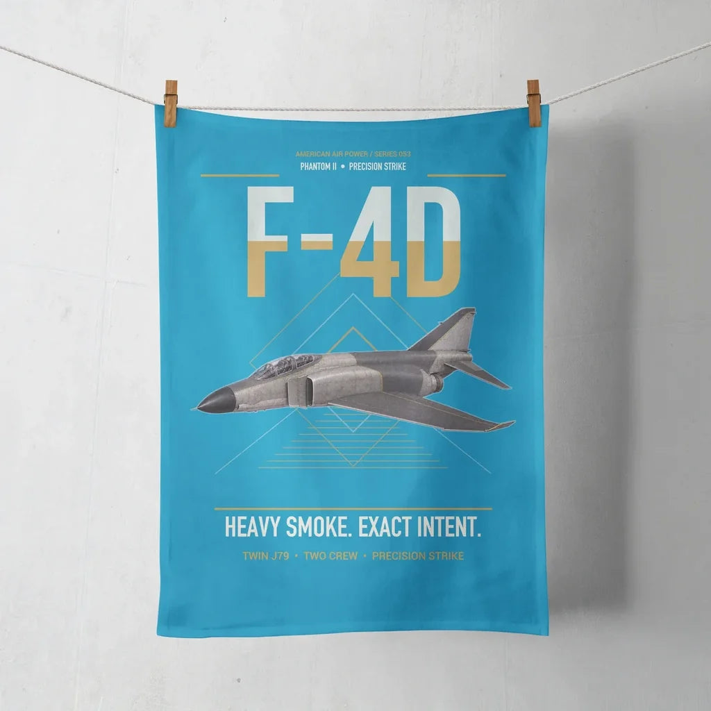 F-4D Phantom II design on turquoise towel