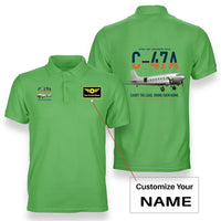 Thumbnail for C-47A Skytrain design on light green+name double-side polo t-shirt, double-side print
