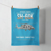 Thumbnail for Mitsubishi Sikorsky SH-60K design on turquoise towel