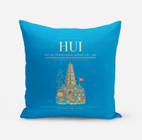 Thumbnail for Phu Bai International Airport (HUI) design on turquoise pillow