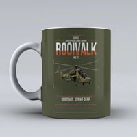 Thumbnail for Denel Rooivalk Mk 1F design on green army ceramic mug, double-side print