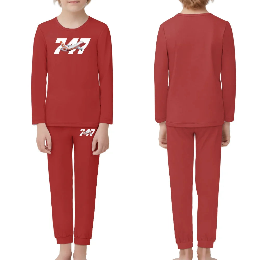 Super Boeing 747 Intercontinental children pajamas - Red