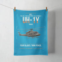 Thumbnail for Bell UH-1Y Venom design on turquoise towel