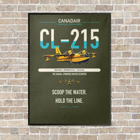 Thumbnail for Canadair CL-215 vertical canvas print - framed - green army background
