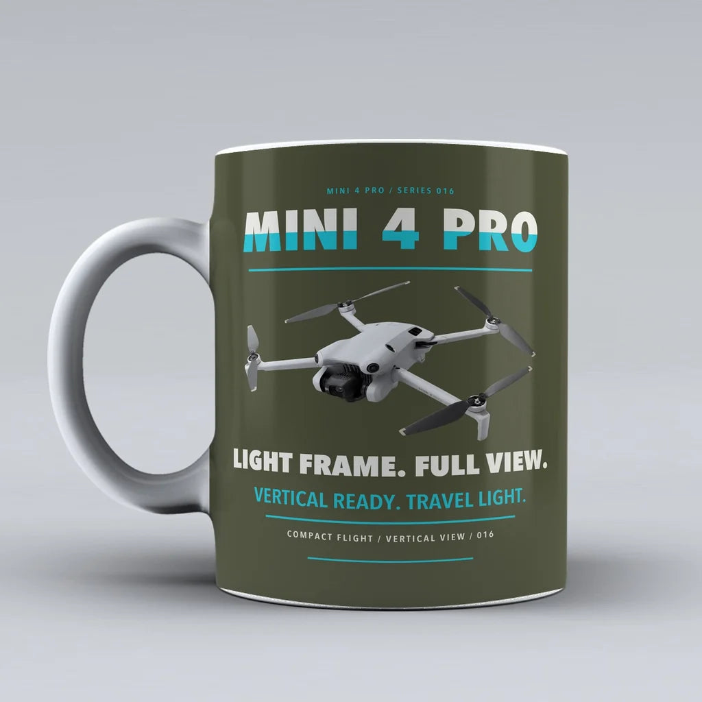 Mini 4 Pro Mug design on green army dji