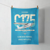 Thumbnail for Cessna 175 Skylark design on turquoise towel