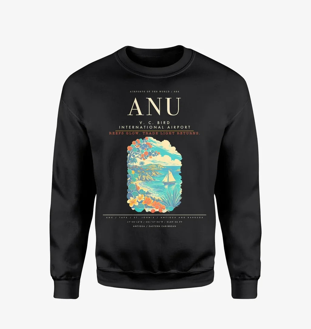 V. C. Bird International Airport ANU Sweatshirt - Black