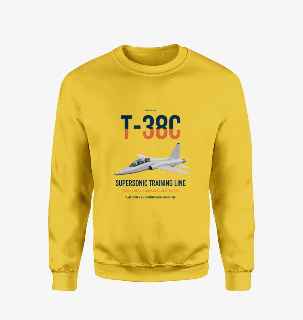 T-38C Talon design on yellow sweatshirt