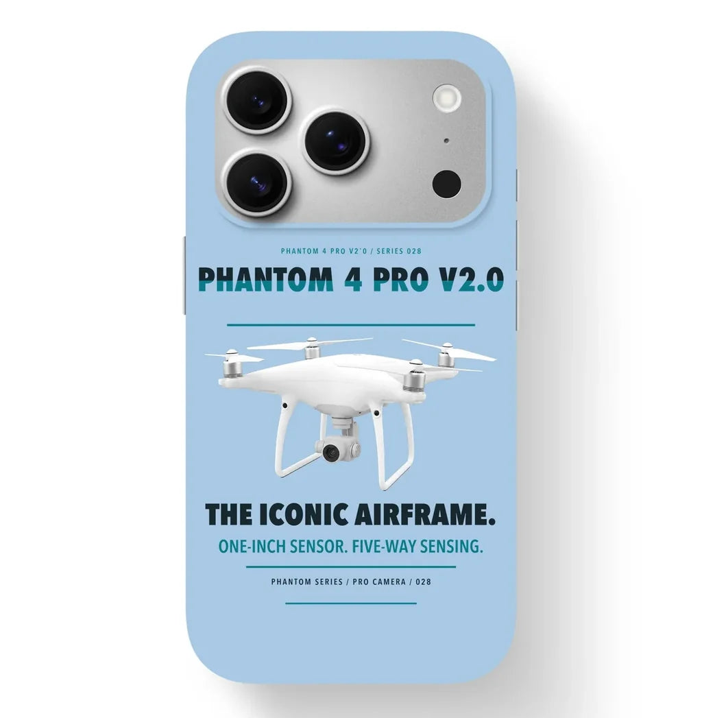 DJI Phantom 4 Pro V2.0 Case design on light blue iphone case