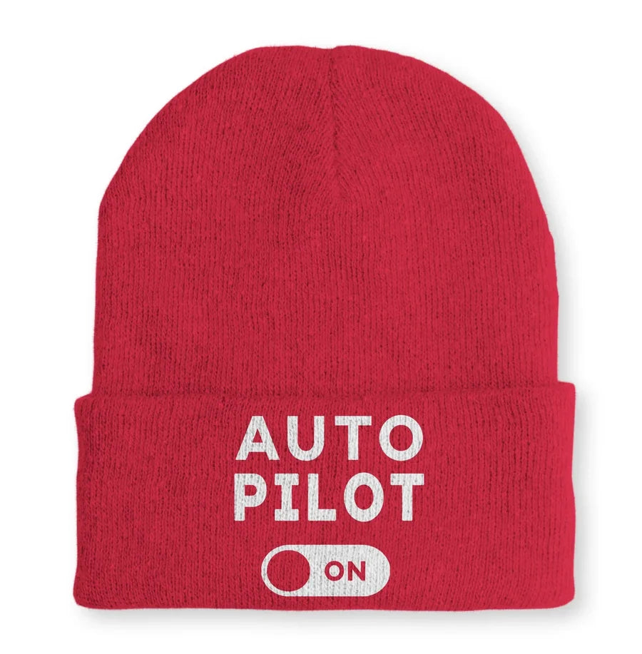 Auto Pilot ON Embroidered Beanie - view 9