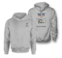 Thumbnail for Kaman SH-2F Seasprite design on light gray double-side hoodie, double-side print
