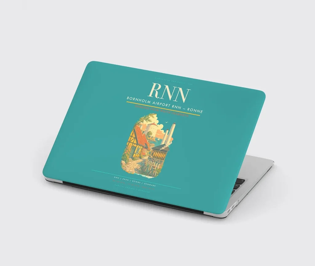 Bornholm Airport (RNN) design on turquoise MacBook case