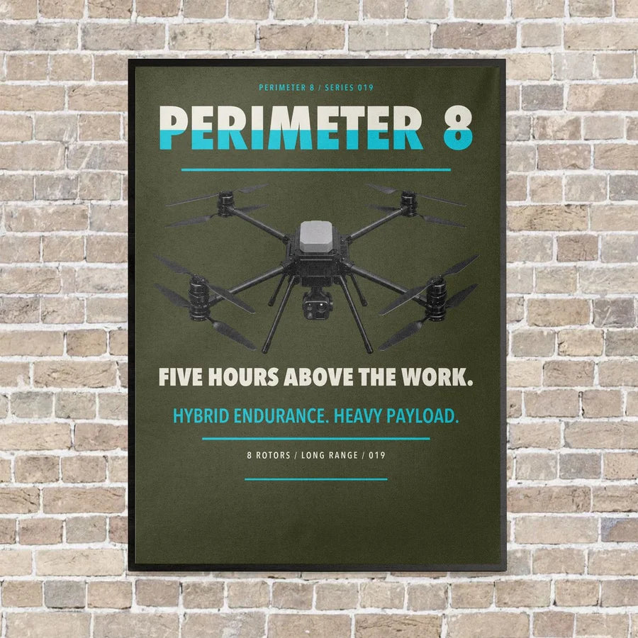 Skyfront Perimeter 8 vertical canvas print - framed - green army background