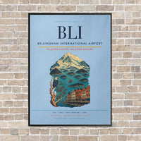 Thumbnail for Bellingham International Airport BLI - Canvas Framed - Light Blue