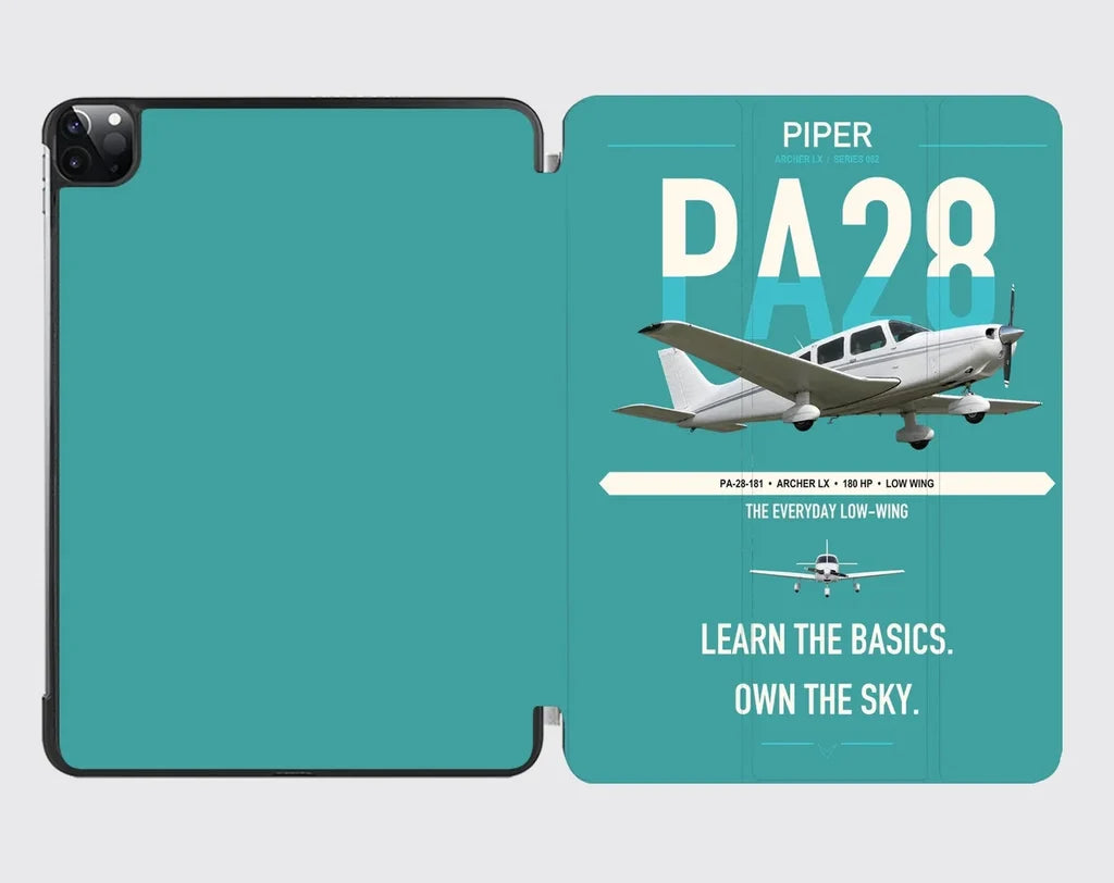 Piper PA-28-181 Archer LX design on turquoise ipad tablet case