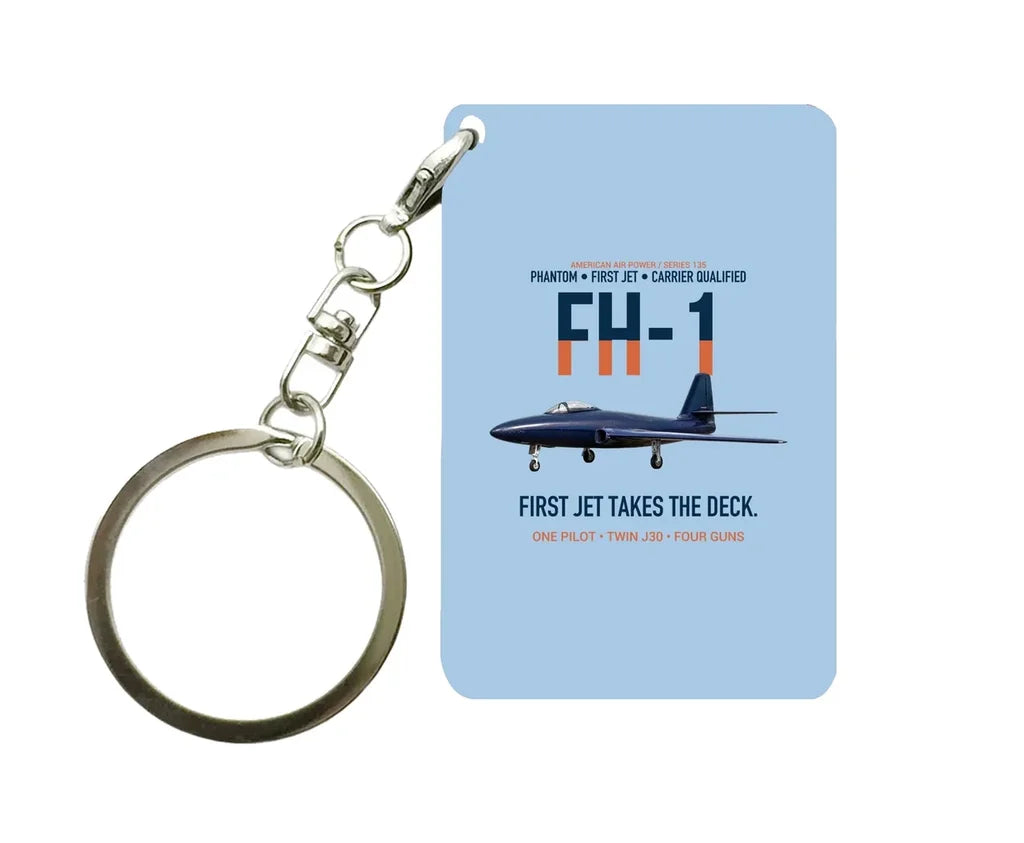 FH-1 PHANTOM Key Chain design on light blue key chain