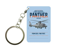 Thumbnail for Airbus Helicopters AS565 MBe Panther design on light blue designed key chain, double-side print