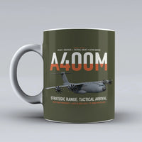 Thumbnail for Airbus A400M Atlas design on green army ceramic mug, double-side print