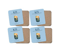 Thumbnail for Osaka Kansai International Airport (KIX) design on light blue 4 pieces set coaster