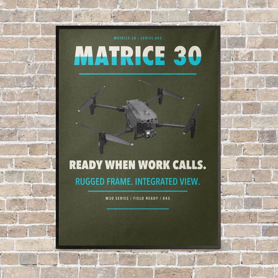 DJI Matrice 30 vertical canvas print - framed - green army background
