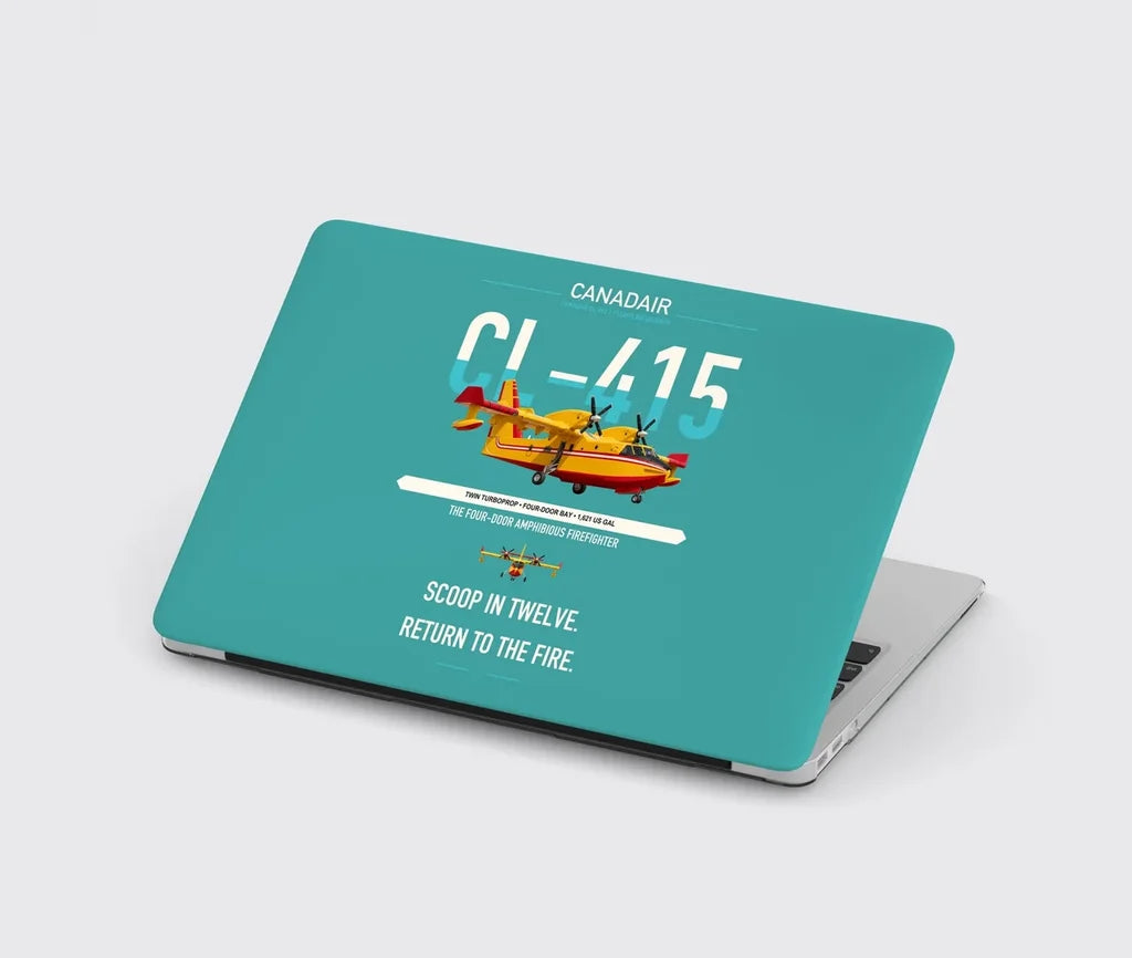 Canadair CL-415 design on turquoise MacBook case