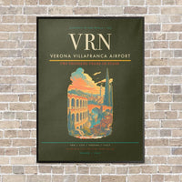 Thumbnail for Verona Villafranca Airport VRN vertical canvas print - framed - green army background