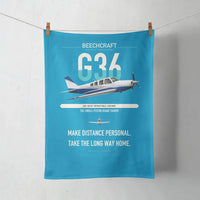 Thumbnail for Beechcraft Bonanza G36 design on turquoise towel