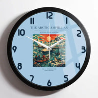 Thumbnail for VINTAGE G4076 - The Arctic Amphibian - Designed Wall Clocks design on lightblue framed