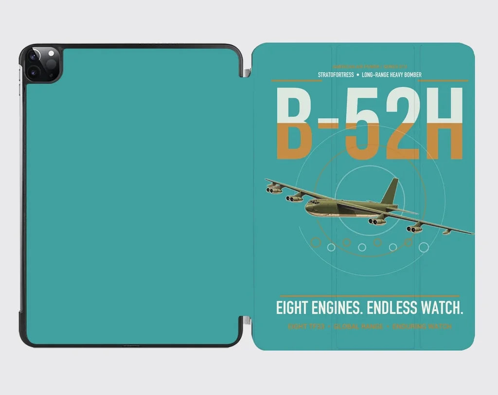 B-52H Stratofortress design on turquoise ipad tablet case