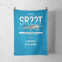 Thumbnail for Cirrus SR22T design on turquoise towel