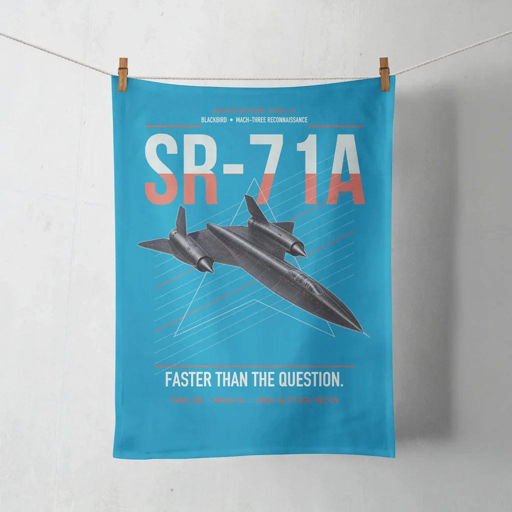 SR-71A Blackbird design on turquoise towel