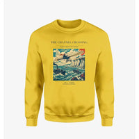 Thumbnail for VINTAGE G4002 - The Channel Crossing - Designed Sweatshirts design on yellow
