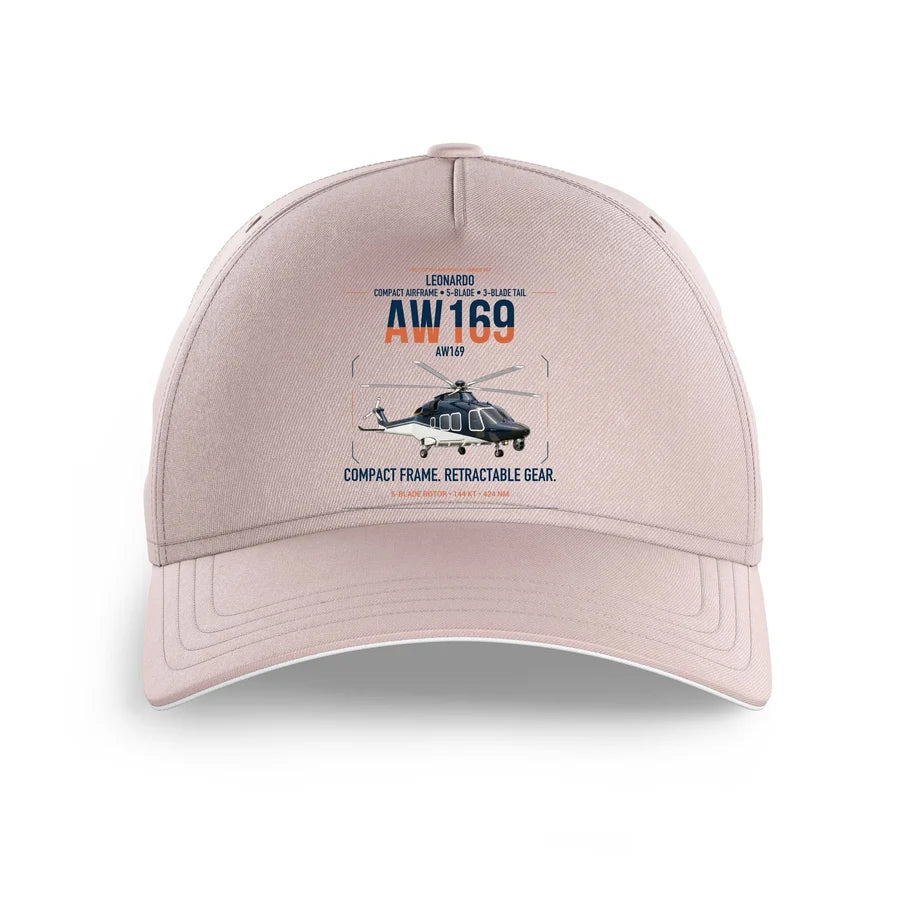 Leonardo AW169 design on pink printed hat