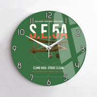 Thumbnail for Royal Aircraft Factory S.E.5a design on green no frame wall clock