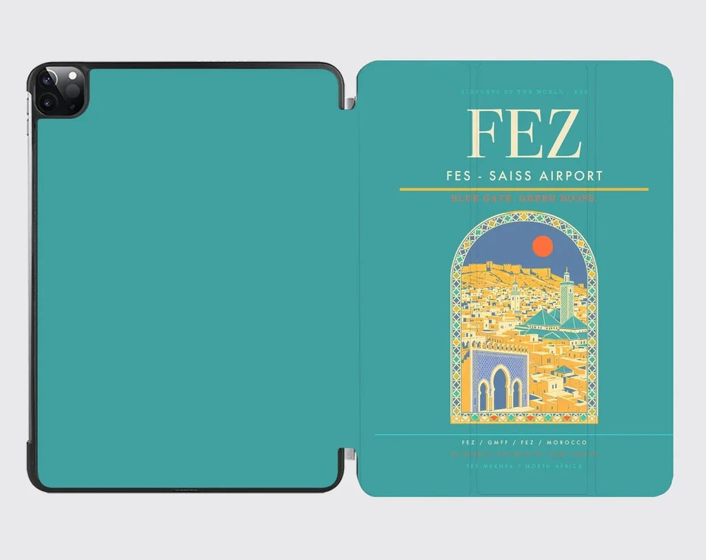 Fes (FEZ) design on turquoise ipad tablet case