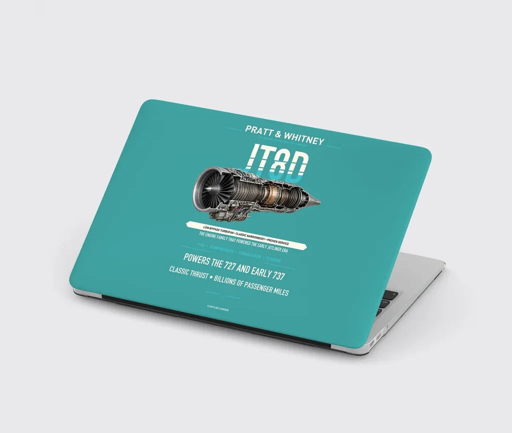 JT8D design on turquoise MacBook case