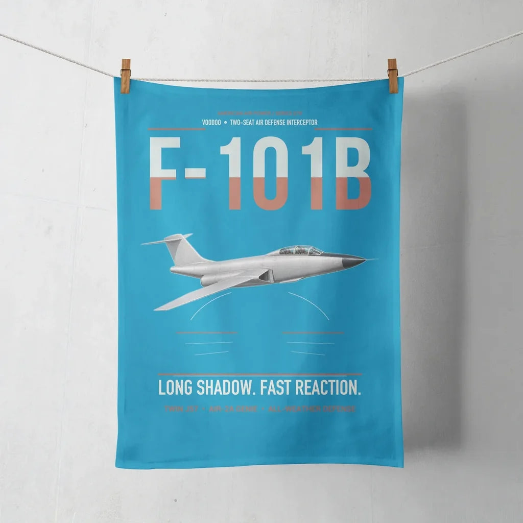 F-101B Voodoo design on turquoise towel