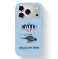 Thumbnail for Bell 407GXi design on light blue magsafe iphone case, for iPhone 17 Pro
