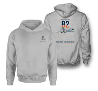 Thumbnail for Avro Vulcan B2 design on light gray double-side hoodie, double-side print